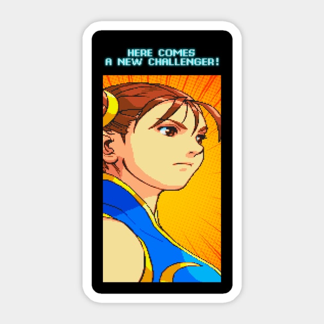 Here Comes A New Challenger - Chun Li Sticker by nocartinslot